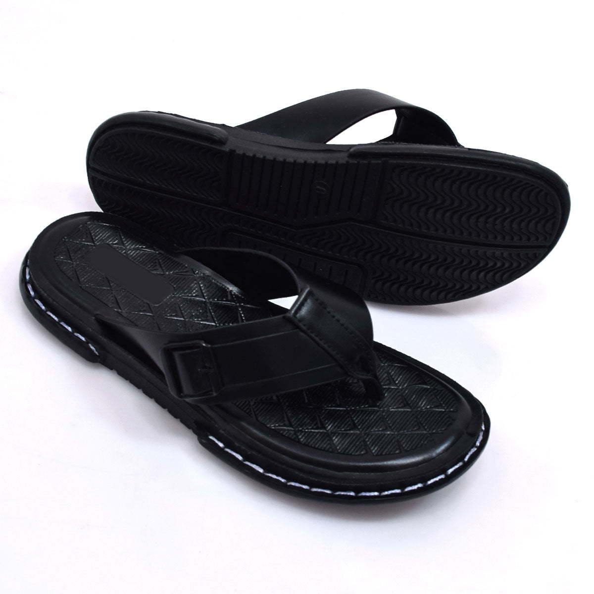Crown Textured Black Slides – V12