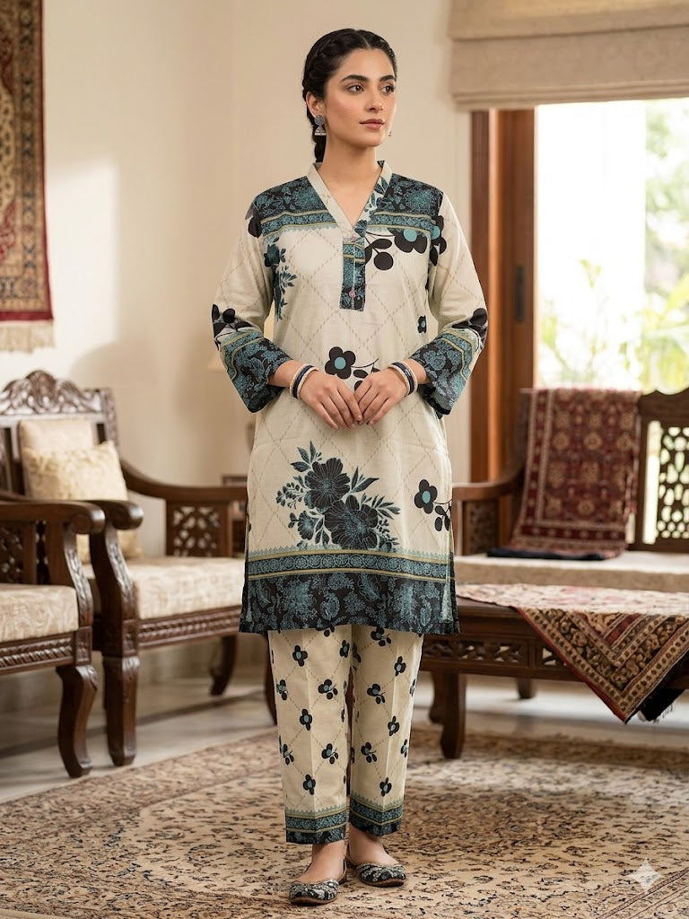 Lawn 2 PC - Cord Set Stitched