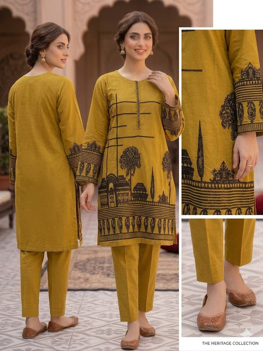 Embroidered Cotton 2 PC - Stitched