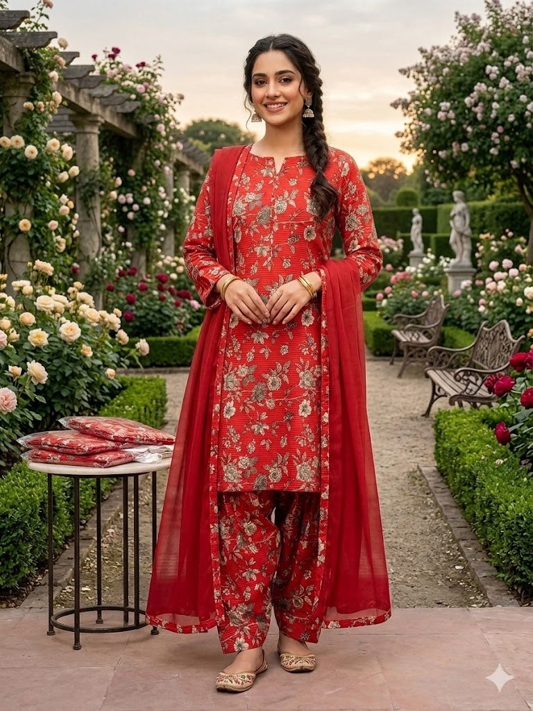 All Over Digital Printed Summer Cotton-2PC