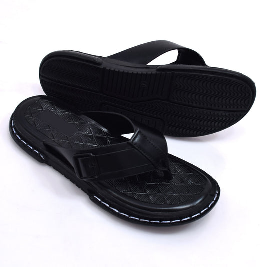 Crown Textured Black Slides – V12