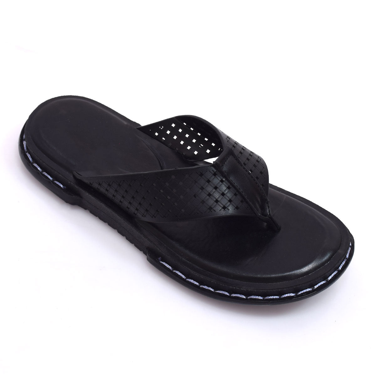Crown Textured Black Slides – V11