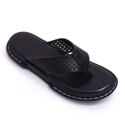 Crown Textured Black Slides – V11