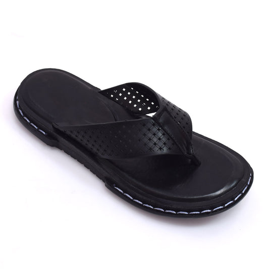 Crown Textured Black Slides – V11