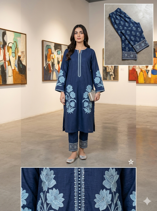 Embroidered Cotton 2 PC - Stitched