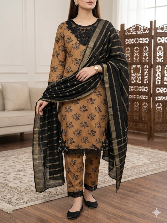 Lawn Bana Dora 3 PC - Stitched
