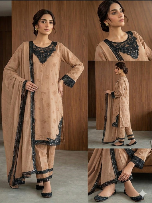 Lawn Bana Dora 3 PC - Stitched