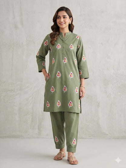 Embroidered Cotton 2 PC - Stitched