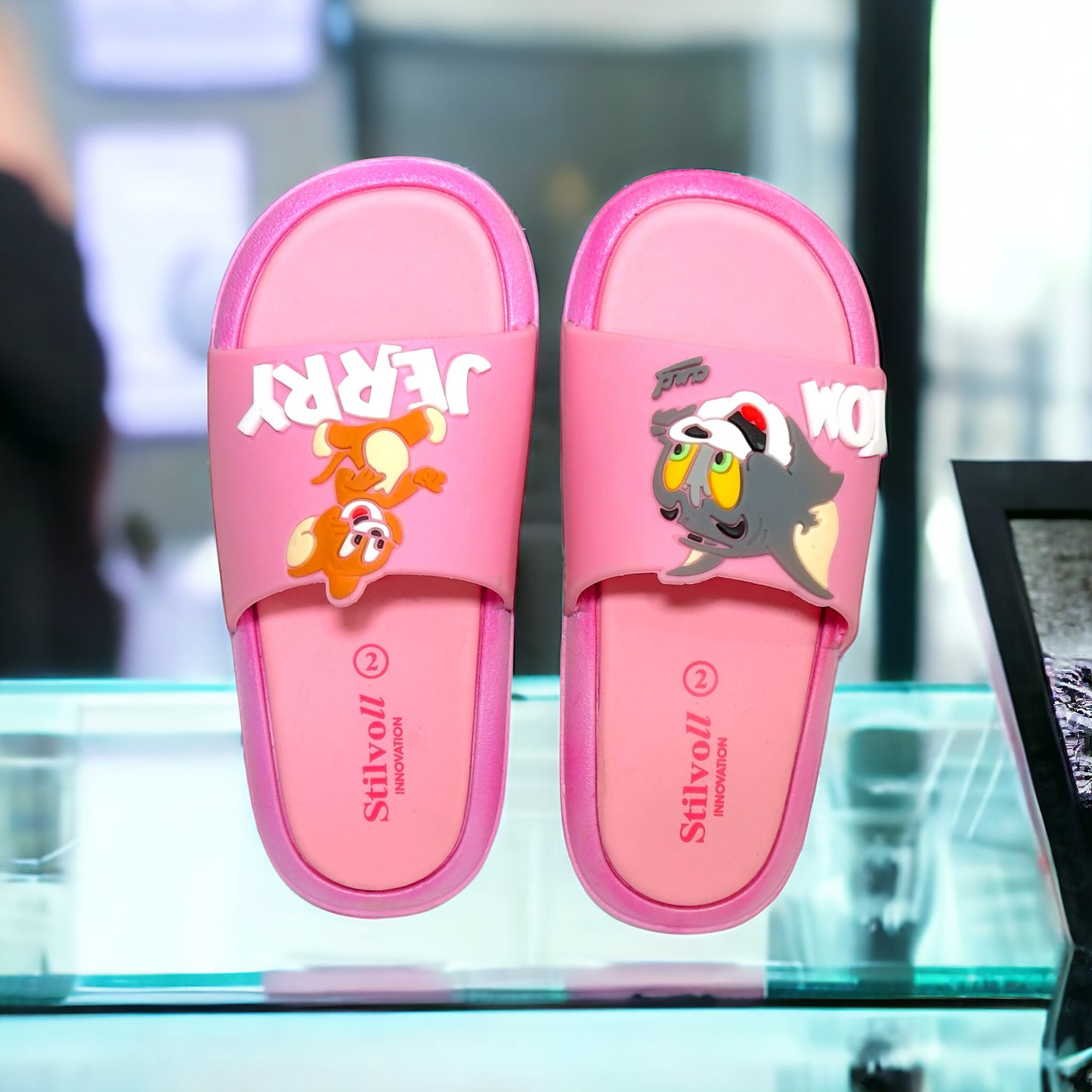 Imported Baby Pink Tom&Jerry Slides